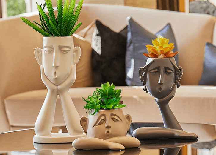 2019Modern minimalist abstract personality creative character vase decoration # 3 pieces