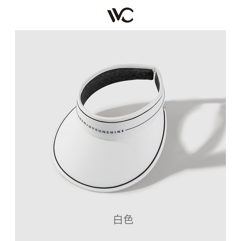 【中国直邮】VVC 防晒帽 防紫外线遮脸空顶 简约白  风尚版
