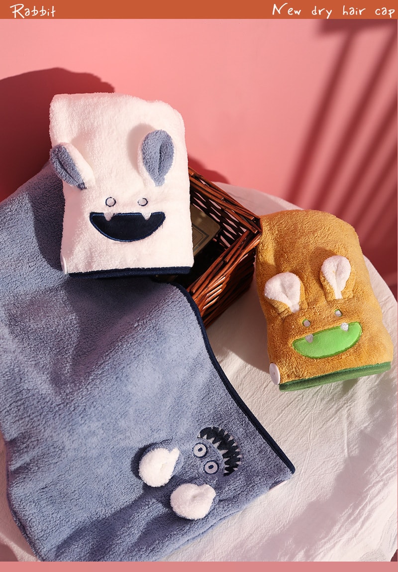 cartoon hair drying cap blue