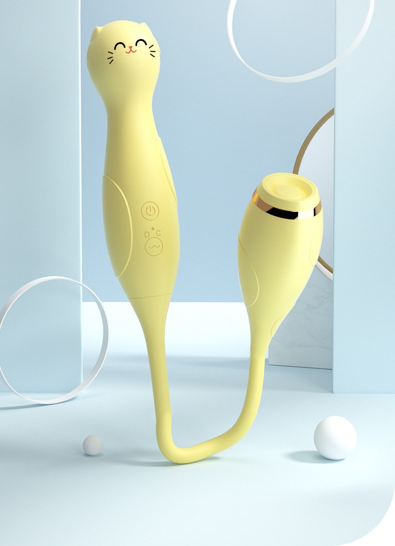 【中國直郵】來樂 萌貓av震動棒雙頭按摩棒USB充電內外雙震女性用品