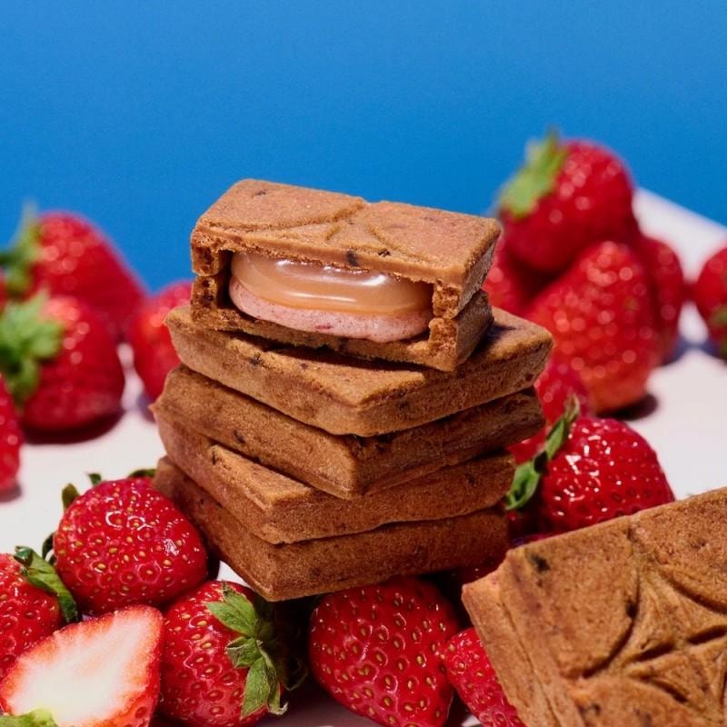 【日本直邮】日本 press butter sand 奢华草莓夹心 黄油饼干 5枚装