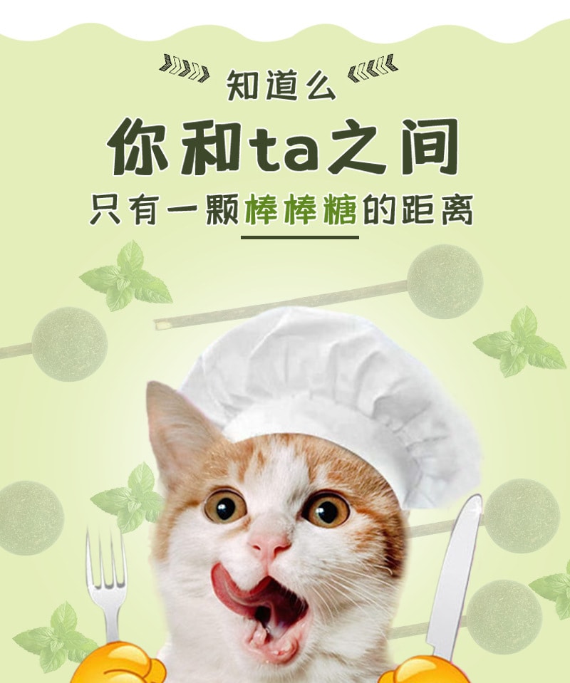 【中國直郵】尾大的喵 貓薄荷球 磨牙潔齒寵物玩具 貓薄荷棒棒糖 2個裝