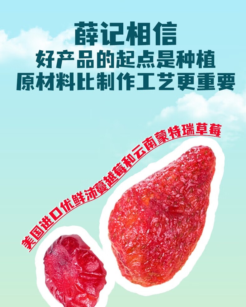 [中国直邮]薛记XueJiv炒货奶香莓果奶糕 果脯蜜饯零食128g/袋