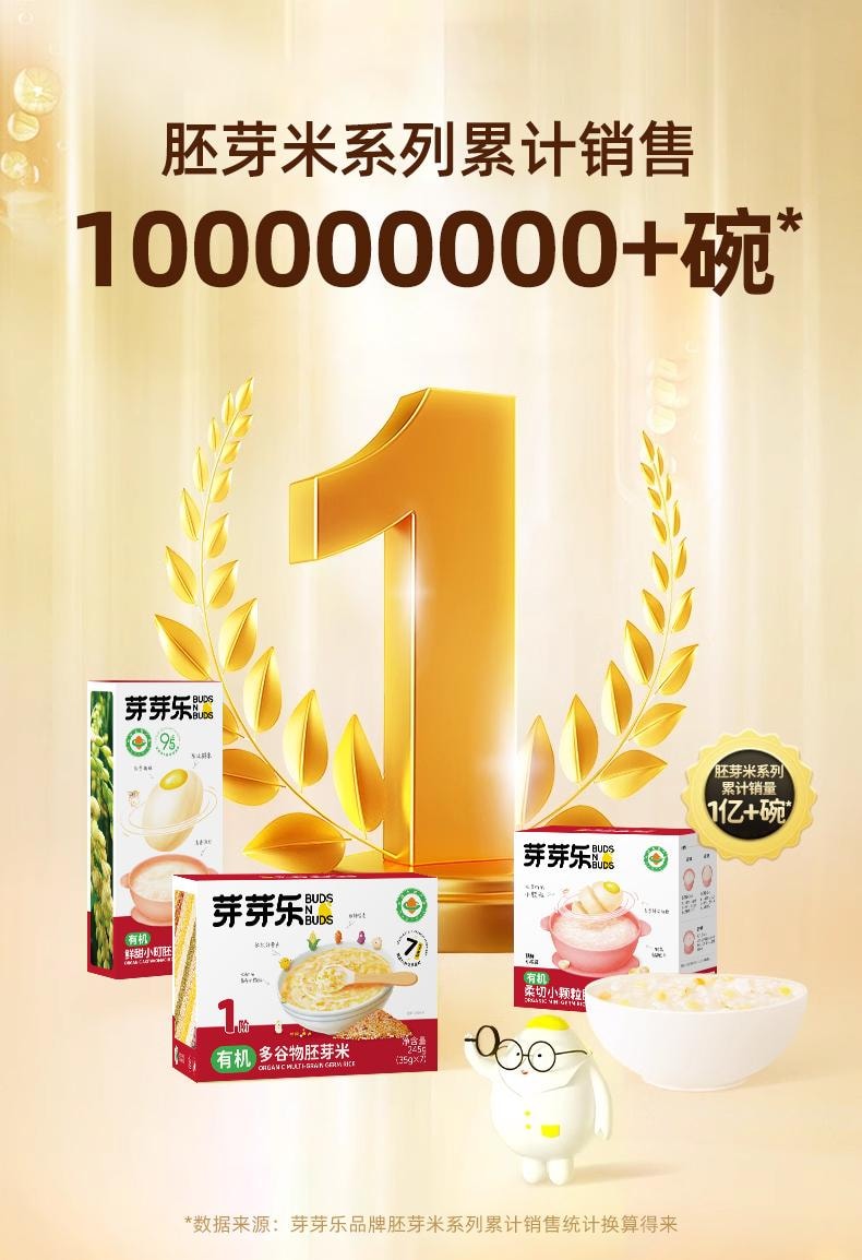 【中国直邮】 芽芽乐 有机小米黄小米粥敖汉新米儿童月子营养粥250g/盒