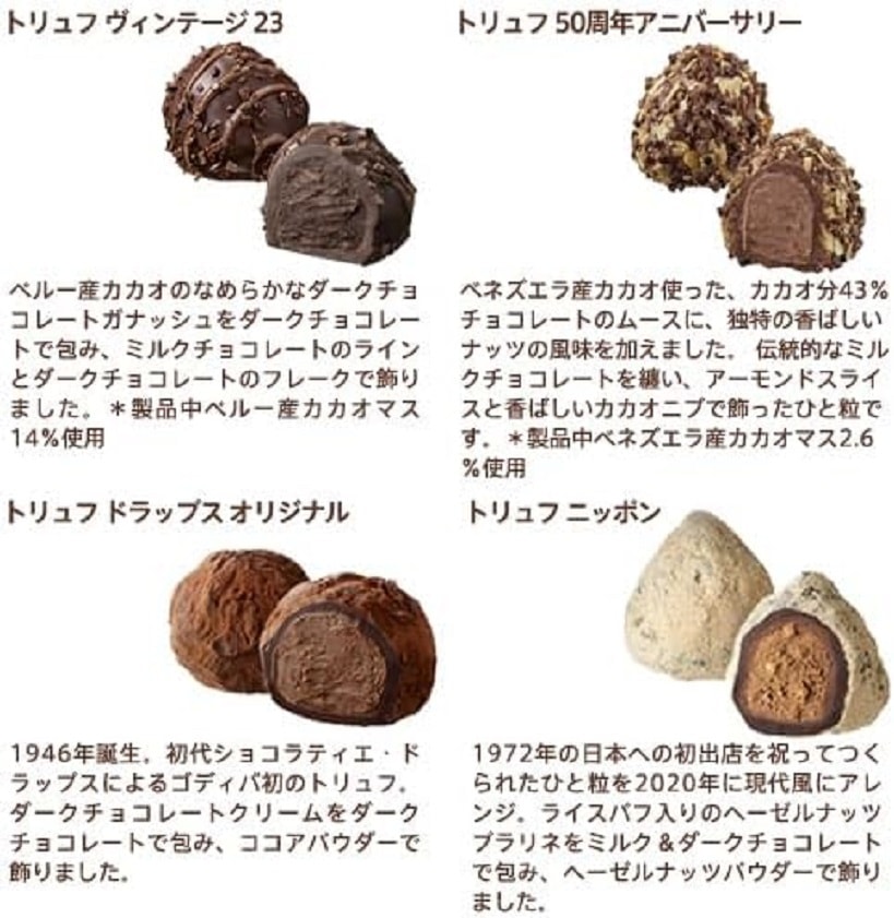【日本直邮】GODIVA 巧克力礼品糖果套装 传奇松露 12枚入