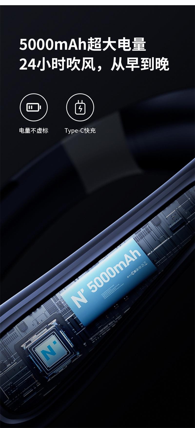 【中国直邮】 耐也 新品挂脖风扇小型披肩式随身静音懒人电风扇脖子降温挂脖风扇 白色