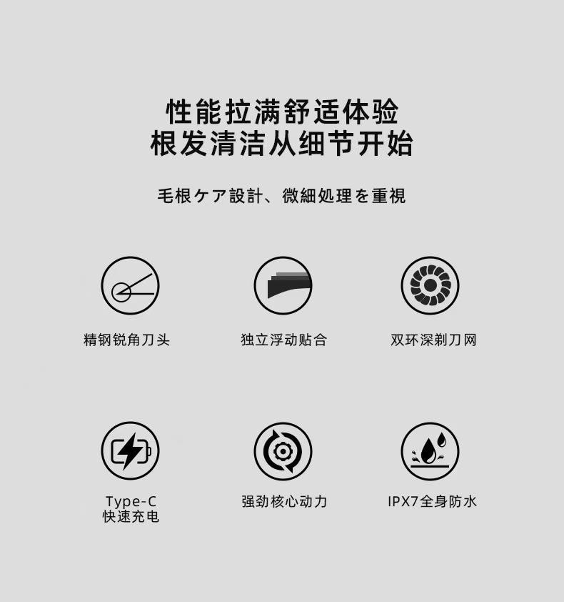 【贈鼻毛修剪器】日本 Latuna 合金磁吸可水洗迷你電動刮鬍刀套裝 銀色 1件