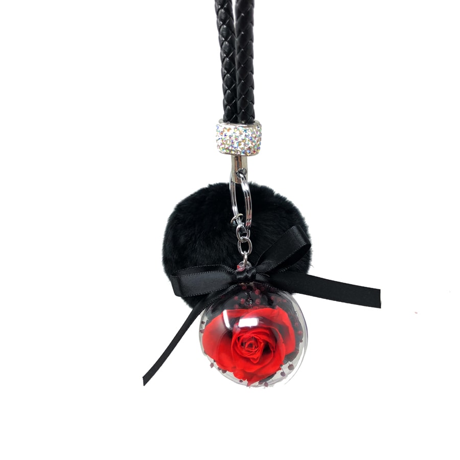 RED PRESERVED ROSE KEY-CHAIN