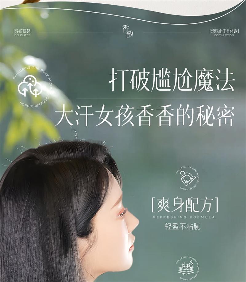 【中國直郵】 維特絲 止汗露女腋下淨味乾爽持久留香滾珠香體露走珠止汗男女士 1瓶