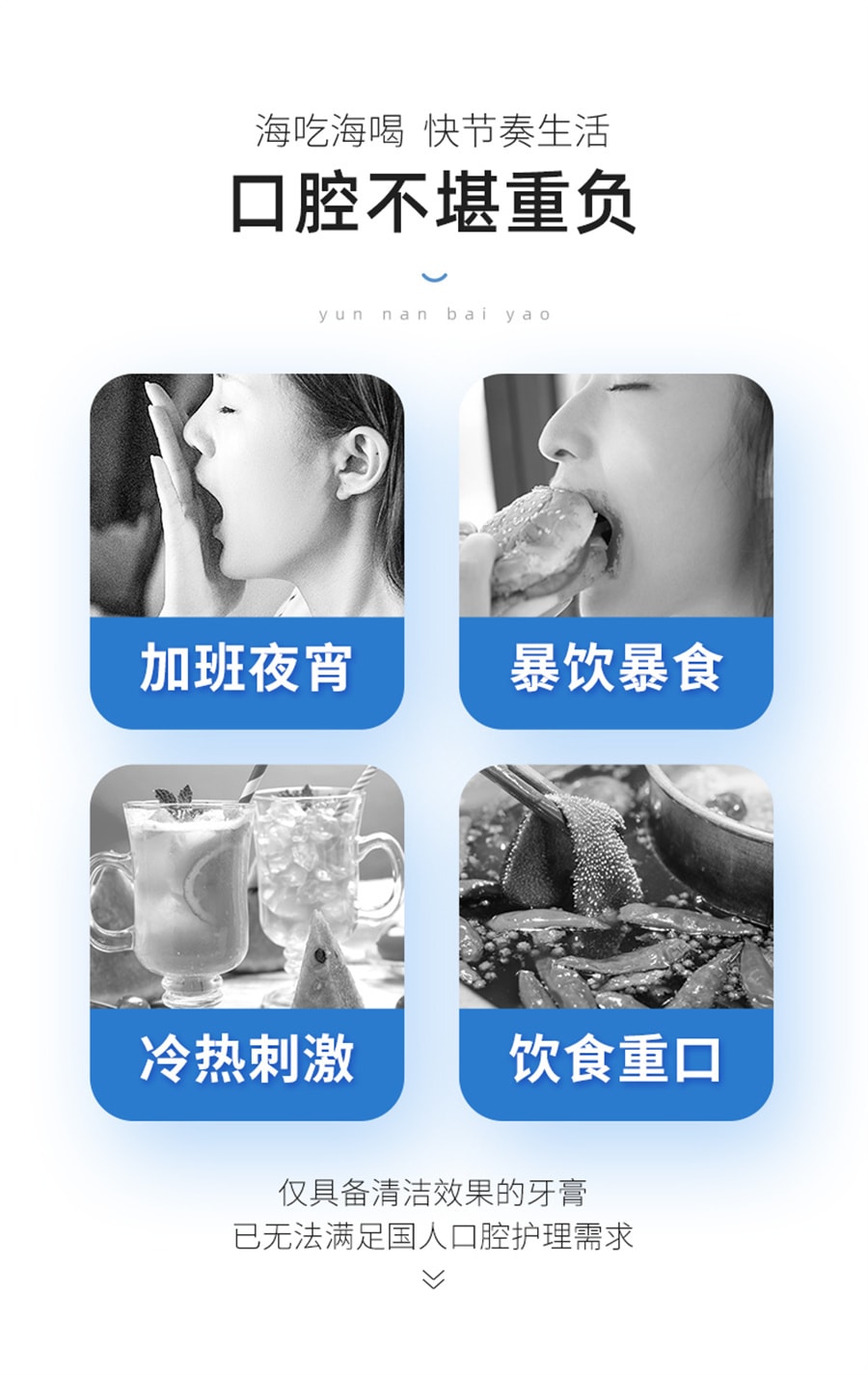 【中国直邮】云南白药   牙膏经典薄荷冬青留兰香口气清新美白去黄  薄荷150g/支