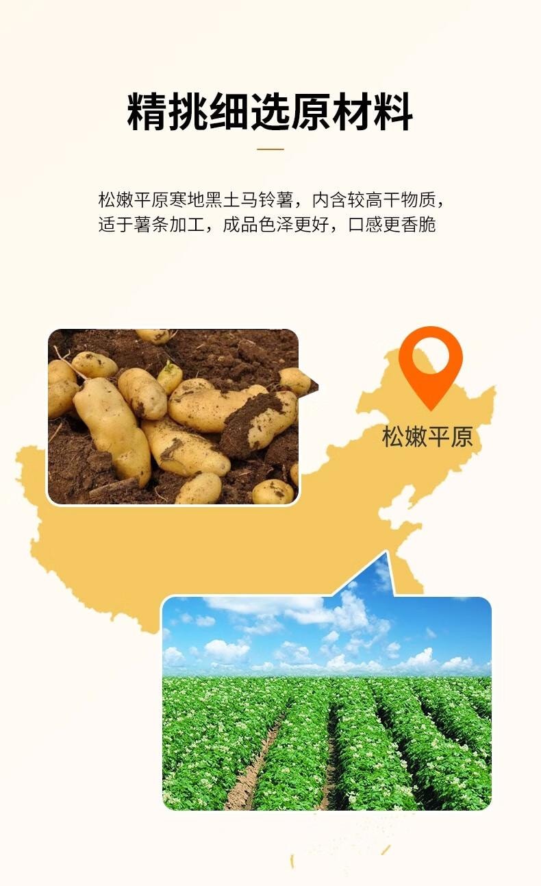 【中國直郵】 脆升升 蜂蜜黃油薯條 休閒零食獨立裝非膨化食品 100g *2包