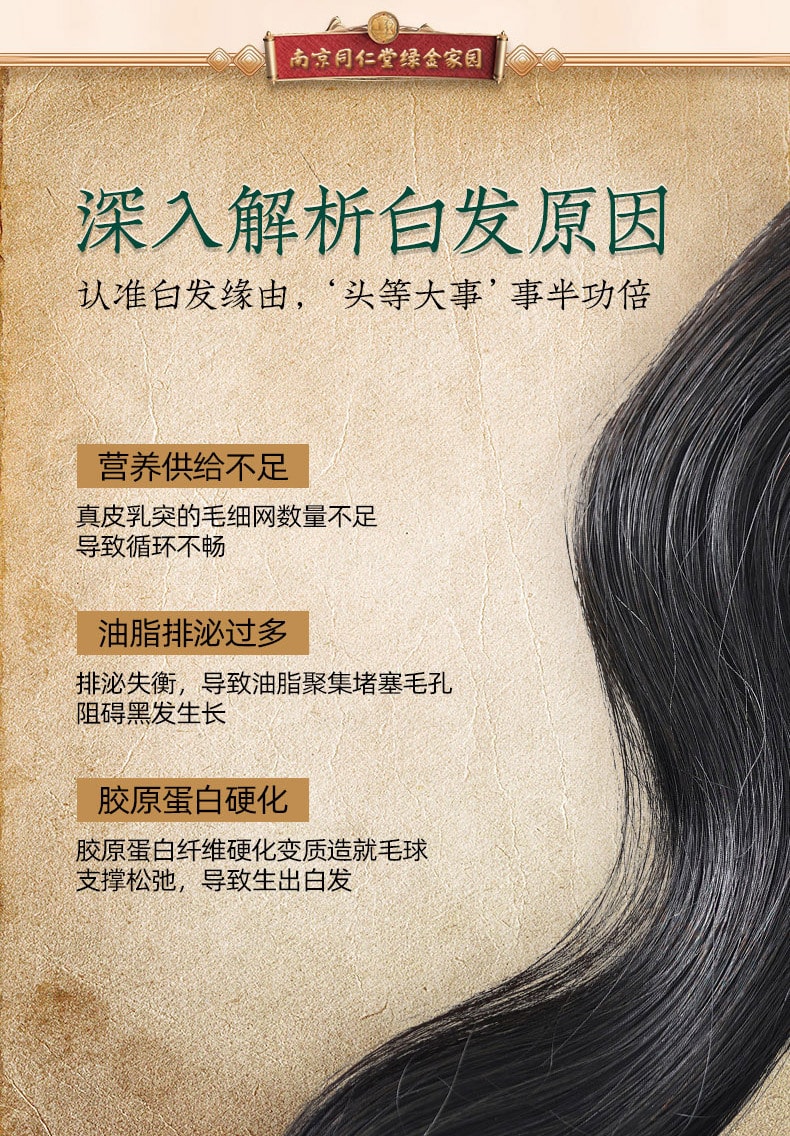 【中國直郵】南京同仁堂 何首烏黑靈芝草本潤養白髮轉黑髮洗髮水控油烏發 洗髮露510ml