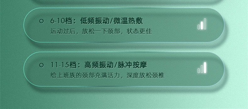 中国直邮 Coopever颈椎按摩器电动脉冲热敷脖子护颈仪智能颈肩按摩仪 绿色带语音