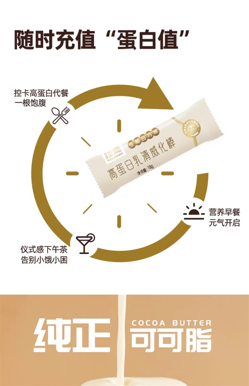 【中国直邮】控能 低脂乳清蛋白威化棒沁香柠檬味288g健身代餐饱腹饼干零食