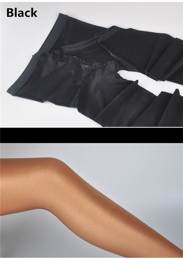 Glossy Stockings Reflective Pantyhose for Women Girls Black 1 Piece