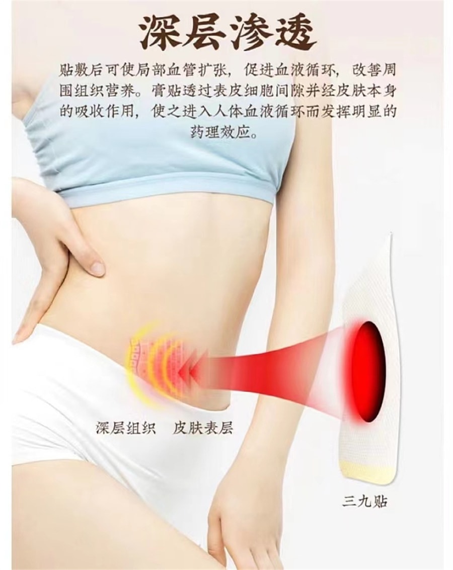【中国直邮】南京同仁堂  三九贴 艾草三九贴艾草贴 疏通经络  调理气血  宽胸降气  健脾和胃 30贴/盒