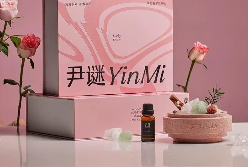  尹謎 漣漪擴香石 含玫瑰精油 氣氛感送禮好物 容器*1晶石*1乾花*1 禮盒*1精油*1禮物袋*1