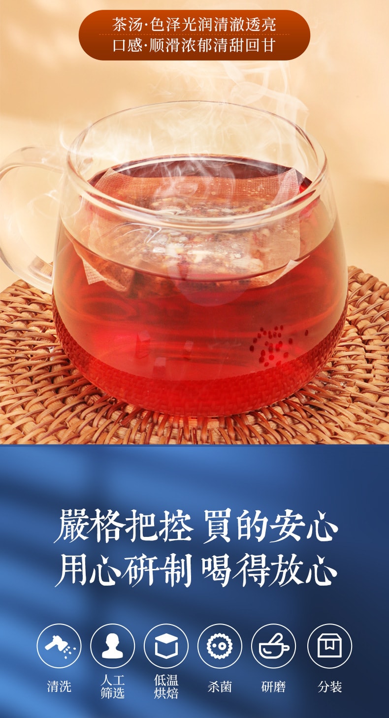 北京同仁堂 【一夜好梦】 睡眠茶安神助眠养生茶包 酸枣仁百合桑葚茯苓枸杞莲子茶 128g 32包入 1盒