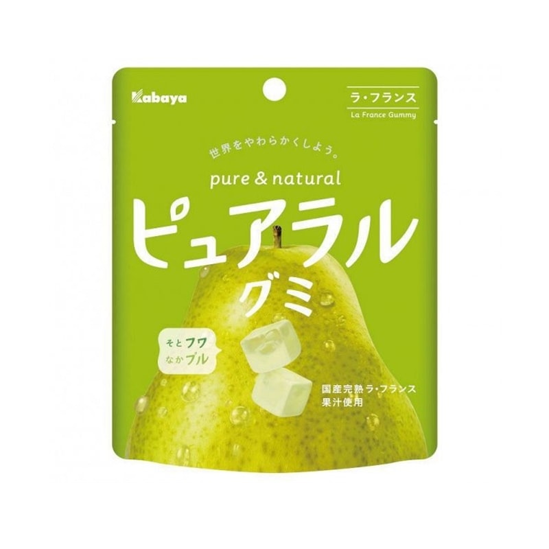 【日本直邮】DHL直邮3-5天到 日本KABAYA 秋季限定 KABAYA 软糖与棉花糖的结合 冈山洋梨 日本国产果汁夹心软糖 45g