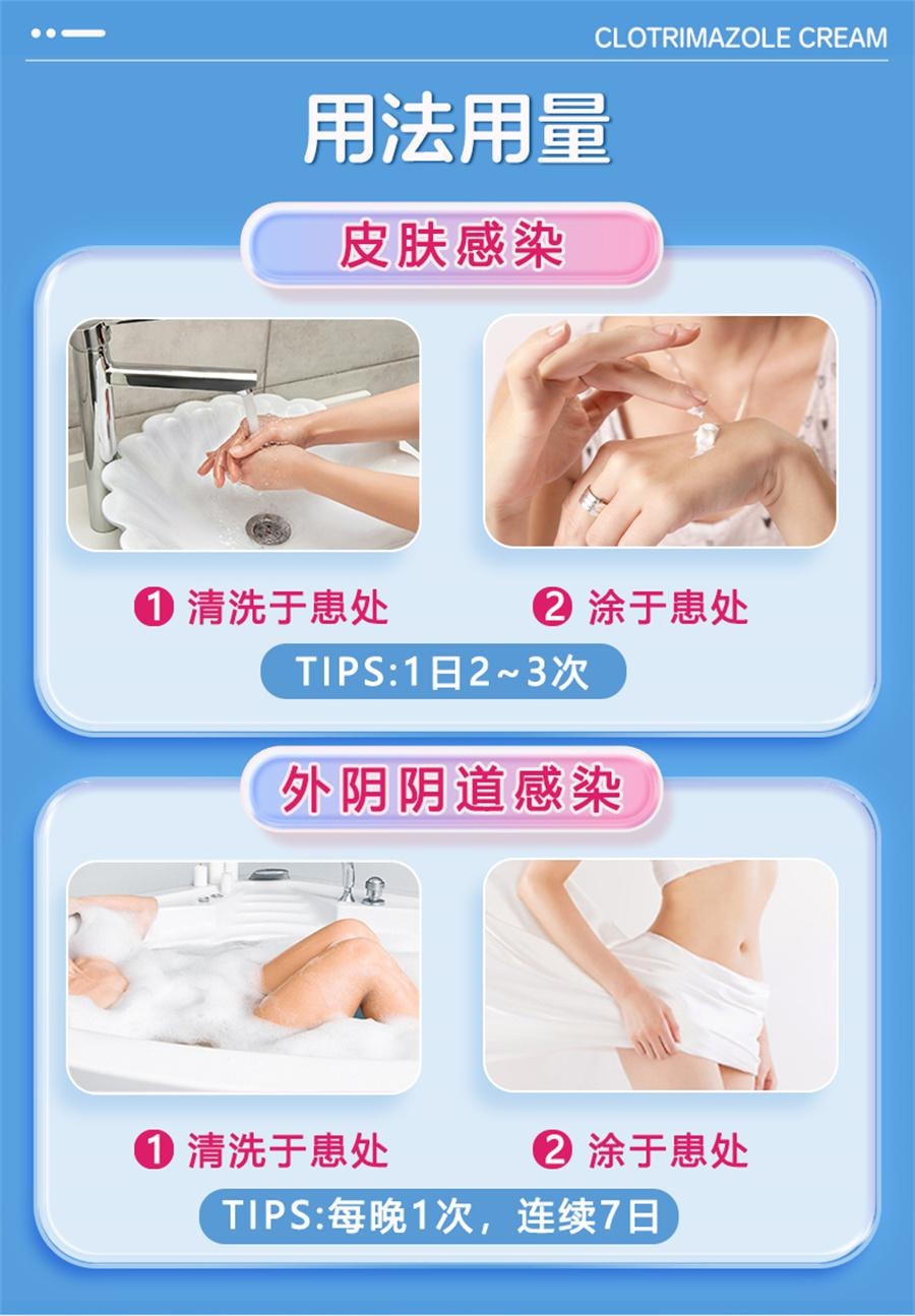 三益 克霉唑乳膏唑栓软膏10g/支 外阴瘙痒体癣股藓