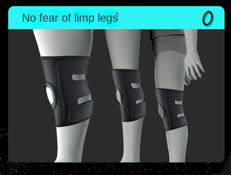 【輪滑世界冠軍郭丹代言品牌】 中國 和正HEZHENG 專業支撐運動減壓護膝 黑色 1件(單裝)