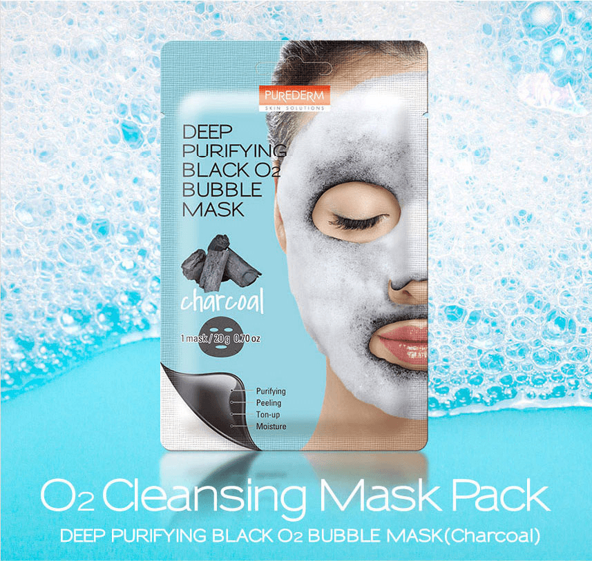 Deep Purifying Black O2 Bubble Mask Charcoal 1Sheet