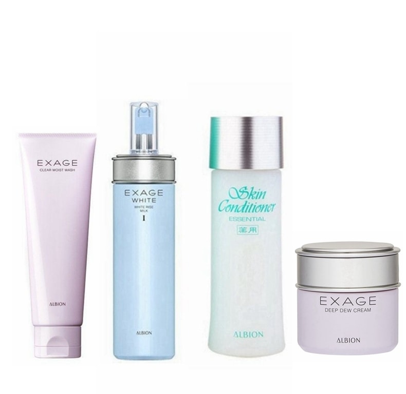 【日本直郵】 日本專櫃版 ALBION澳爾濱 清新盈潤滲透乳健康水乳四件套裝 (潔面120g+乳液 I 200g+健康水330ml+精華霜30g)