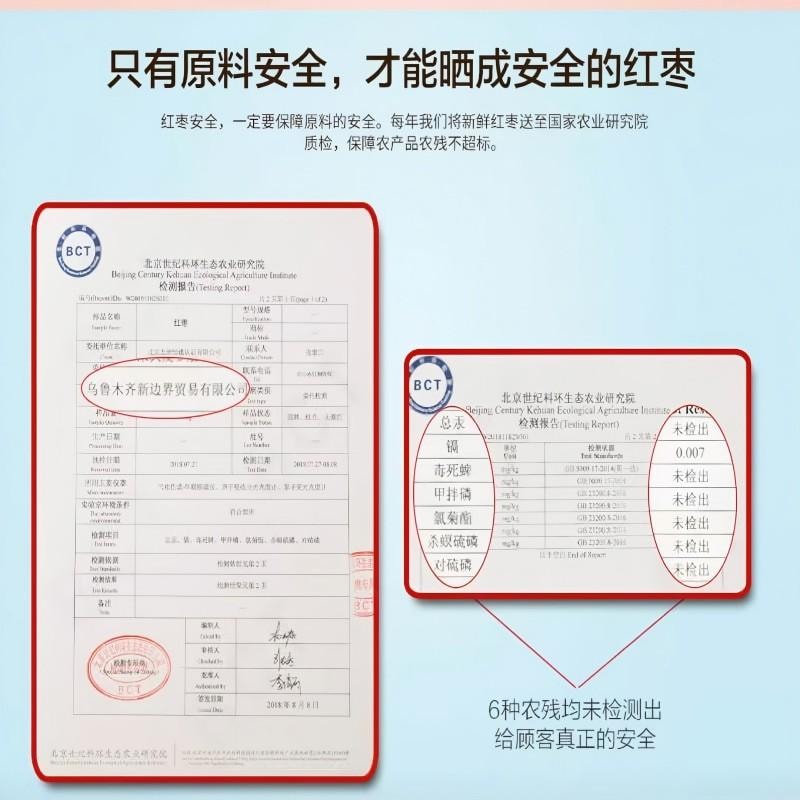 【中国直邮】 新边界 新疆灰枣蜜饯果干红枣枣子新疆特产煲汤煮粥办公室儿童孕妇休闲零食500g