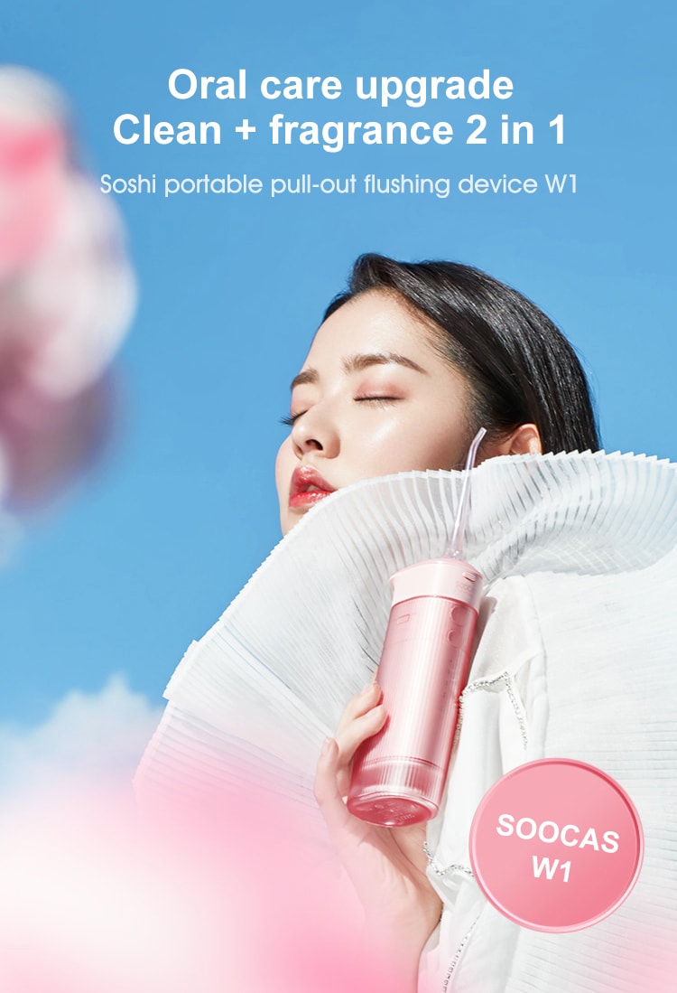 Water Flosser Teeth 4 Type Nozzle Cleaner Oral Irrigator Pink