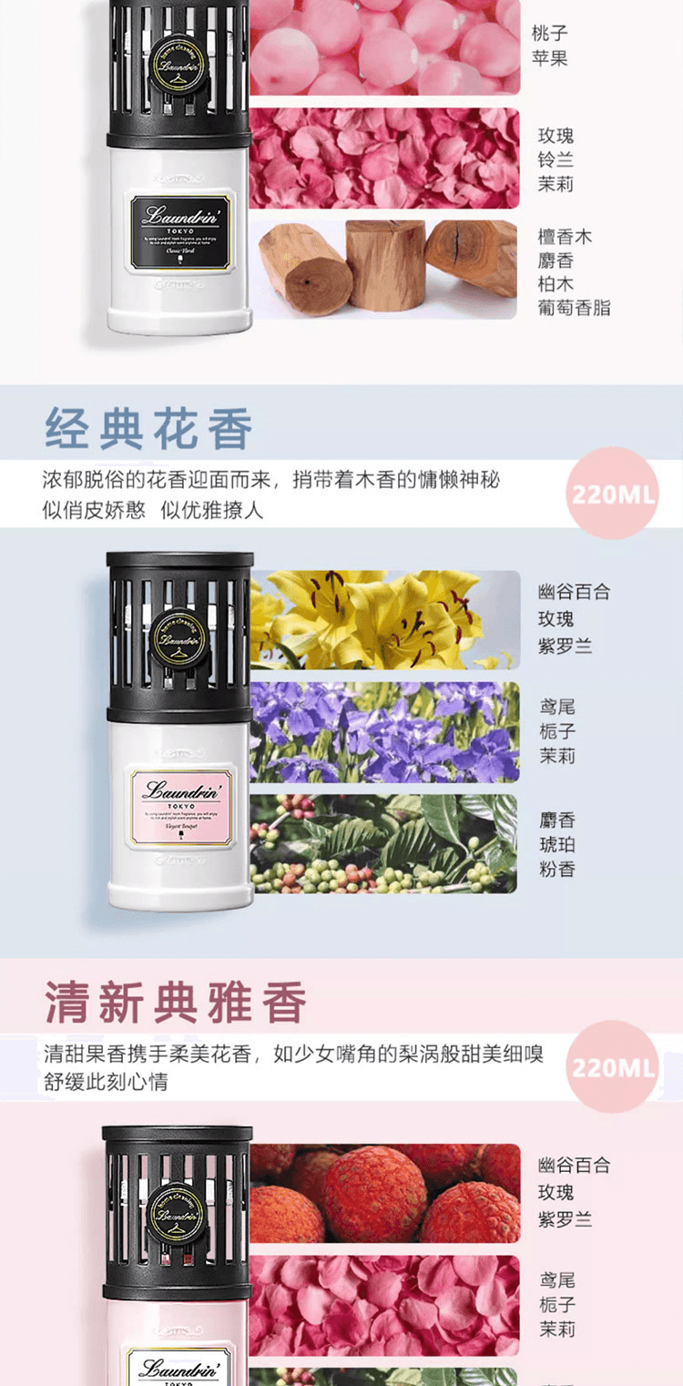 【日本直效郵件】LAUNDRIN郎德林 放置型居家芳香除臭劑 220ml 優雅花束
