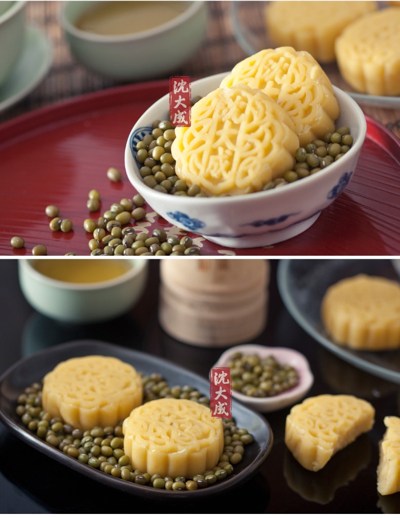 【中国直邮】沈大成绿豆酥 180g*2盒 纯绿豆糕 绿豆冰糕 传统糕点上海特产