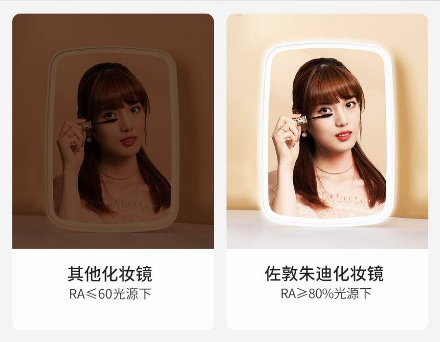【中國直郵】小米有品佐敦朱迪台式LED化妝鏡 米白色 1個/盒
