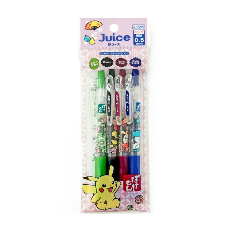 【日本直邮】Juice 口袋妖怪 宠物小精灵 4色水性笔B14款 0.5mm