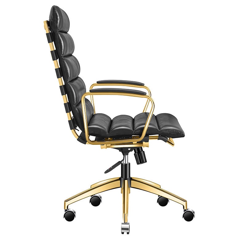 【美國現貨】LUXMOD 麵包電腦椅 黑色面+金色椅身 單人位