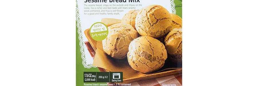 韓國QONE 黑芝麻麵包預拌粉 500g