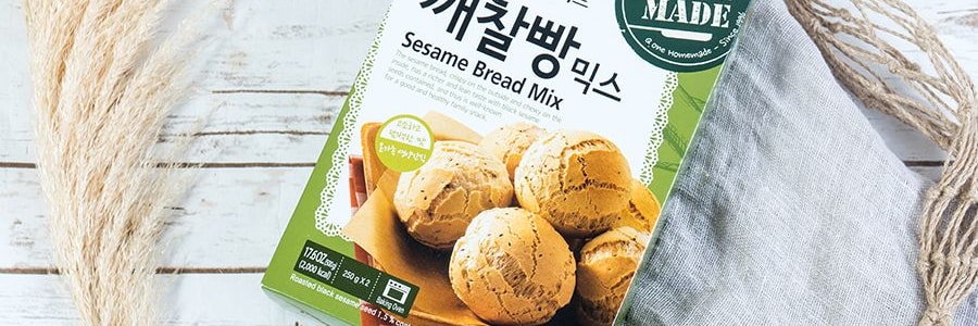 韓國QONE 黑芝麻麵包預拌粉 500g