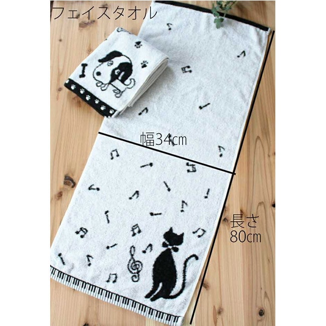 【日本直郵】今治毛巾 毛巾擦臉巾 柔軟可愛貓狗圖案 小貓圖案擦臉巾