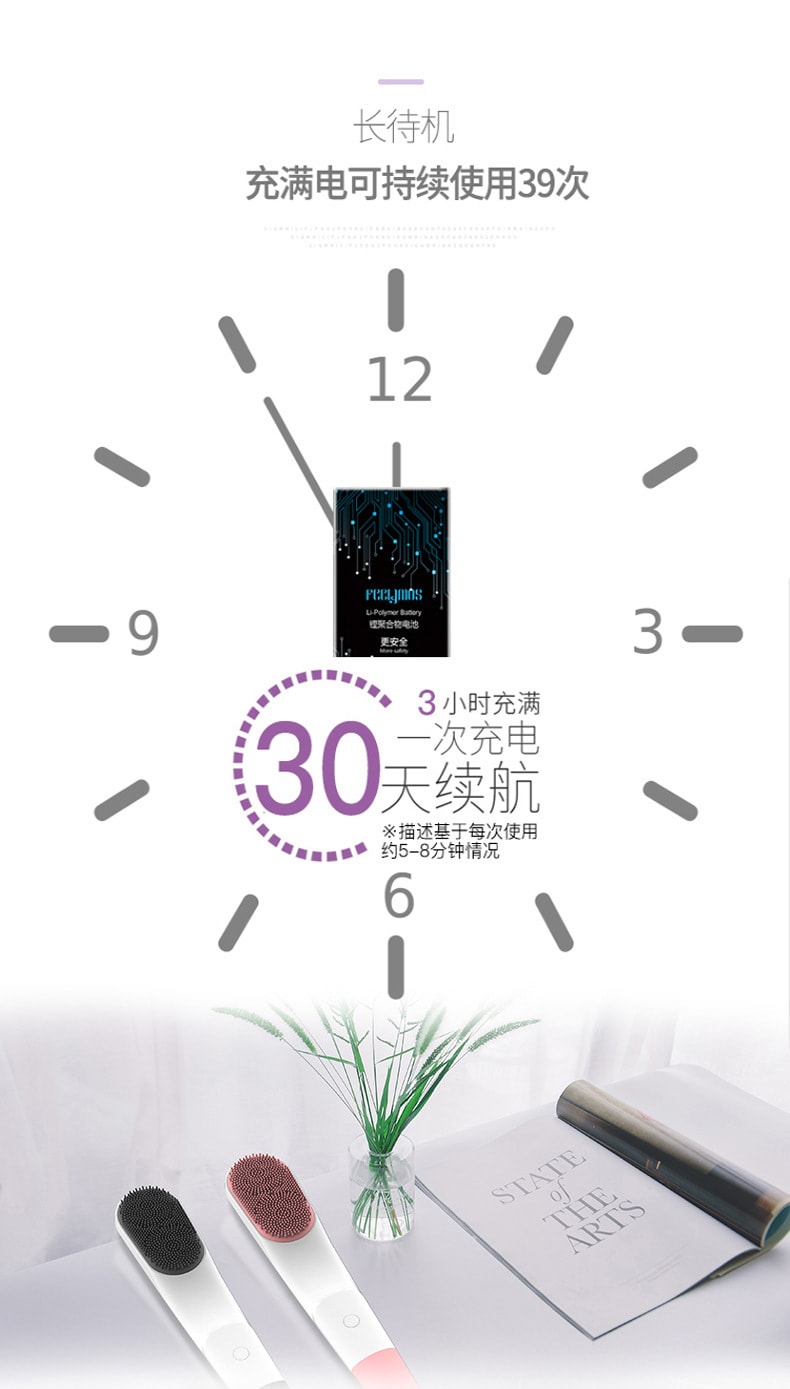 【中國直郵】北歐歐慕 長柄矽膠防水清潔按摩自動搓背器 粉紅款