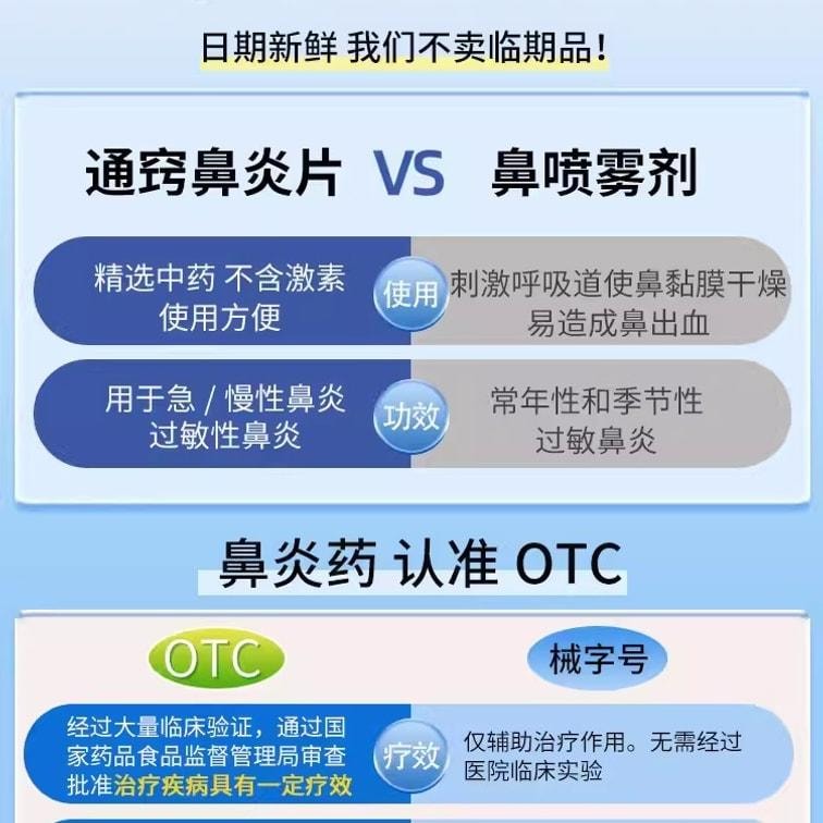 【中国直邮】 普林松 通窍鼻炎片 鼻炎药鼻窦炎专用药 特效治疗过敏性鼻炎 48片/盒