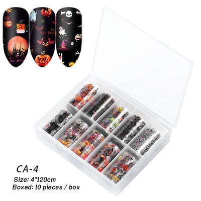 Cinderella's choice manicure Halloween Christmas star nail stickers 10 squares 4 * 120cm #Halloween Star paper 04