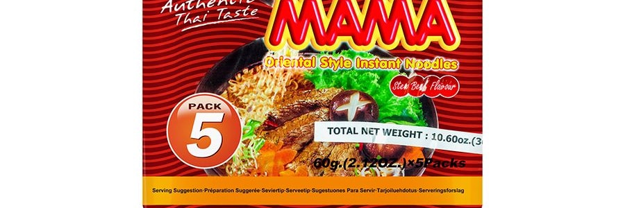 泰國MAMA媽媽 泡麵 燉牛肉口味 5連包 300g