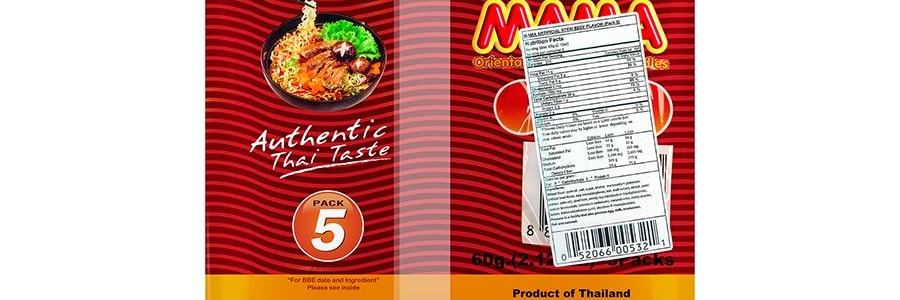 泰國MAMA媽媽 泡麵 燉牛肉口味 5連包 300g