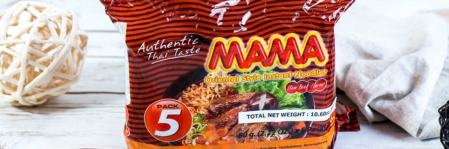 泰國MAMA媽媽 泡麵 燉牛肉口味 5連包 300g