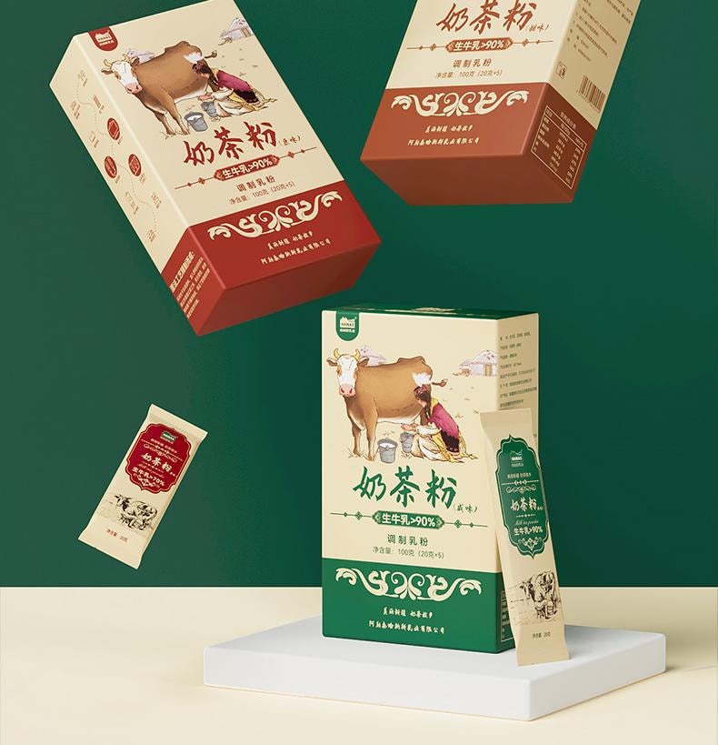 【中國直郵】 哈納斯乳業 新疆奶茶粉 阿勒泰鮮奶 鹹奶茶 【配料只有生乳業+茶+鹽】100g/盒