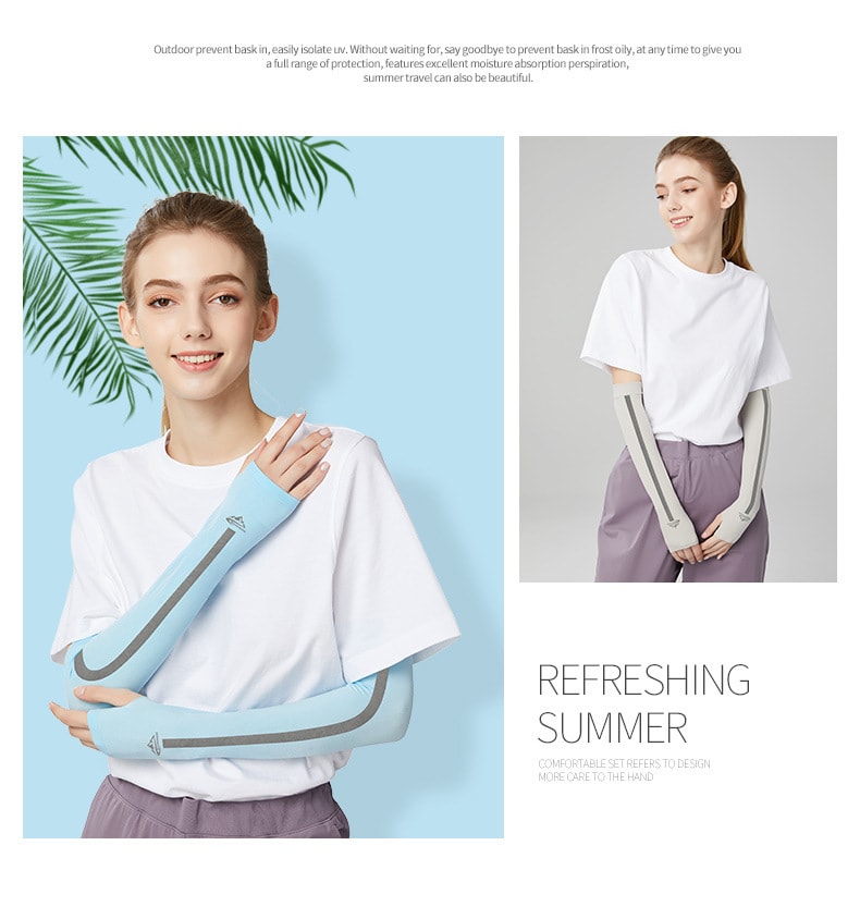 【中国直邮】golovejoy 户外骑行运动遮阳 冰丝防晒袖套 粉色