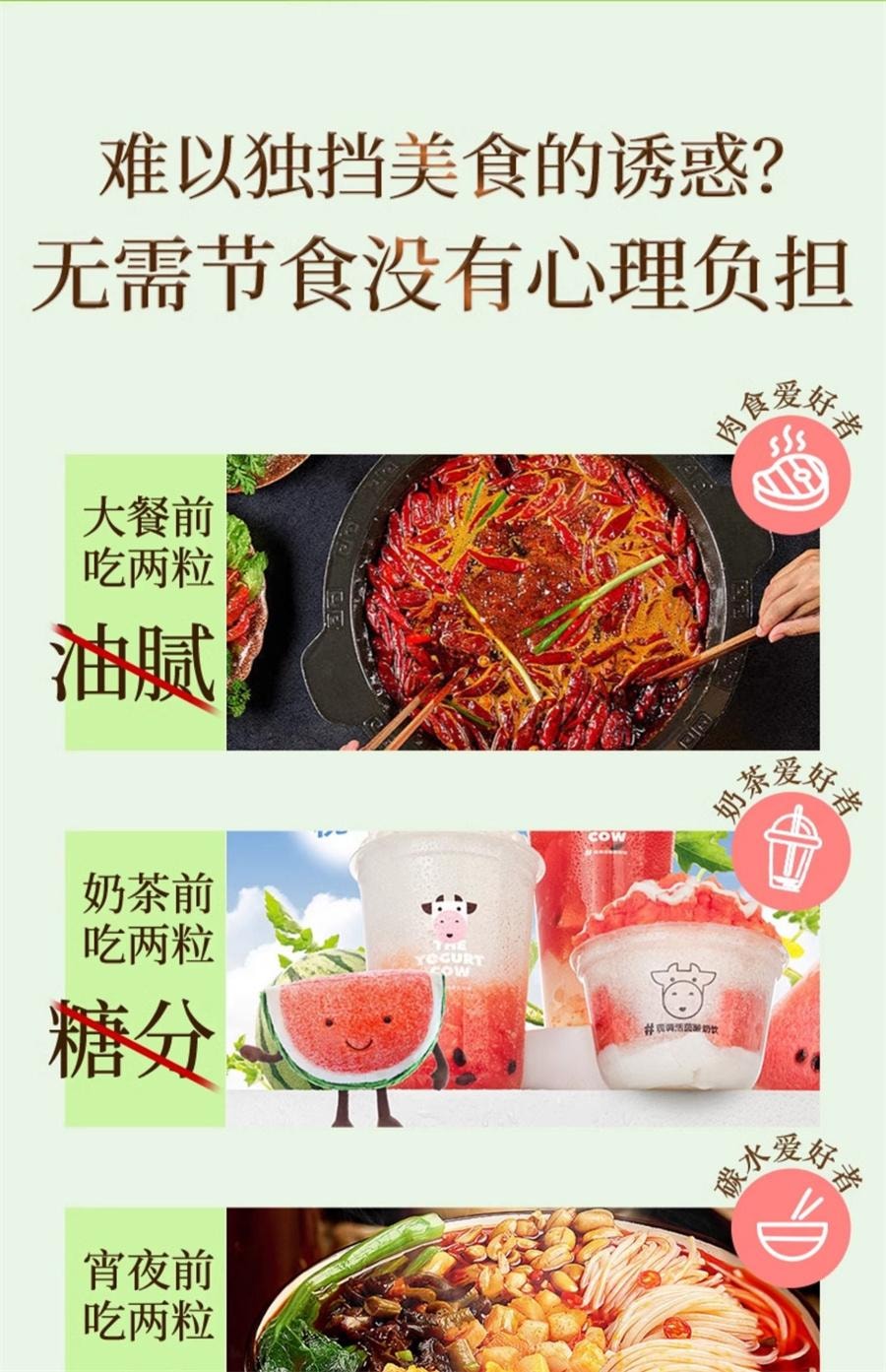【中國直郵】 京都安順堂 茶多酚荷葉膠囊 左旋肉鹼植物草本抑制食慾減脂瘦身減肥20g/瓶