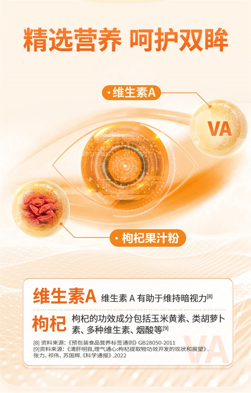 【中國直郵】21金維他 維生素A 維D鈣鐵鋅咀嚼片鈣片30粒益生元