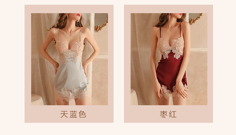【中國直郵】瑰若 情趣內衣 性感睡衣吊帶套裝 均碼 天藍色 可愛系列
