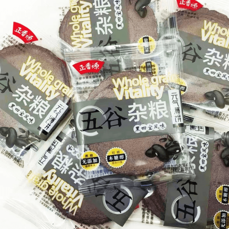 中国 正香源 五谷杂粮六口味五谷薄脆 无蔗糖 无香精色素  风吹饼  短保 健康膳食 330克 6包分装 元气薄饼零食饼干