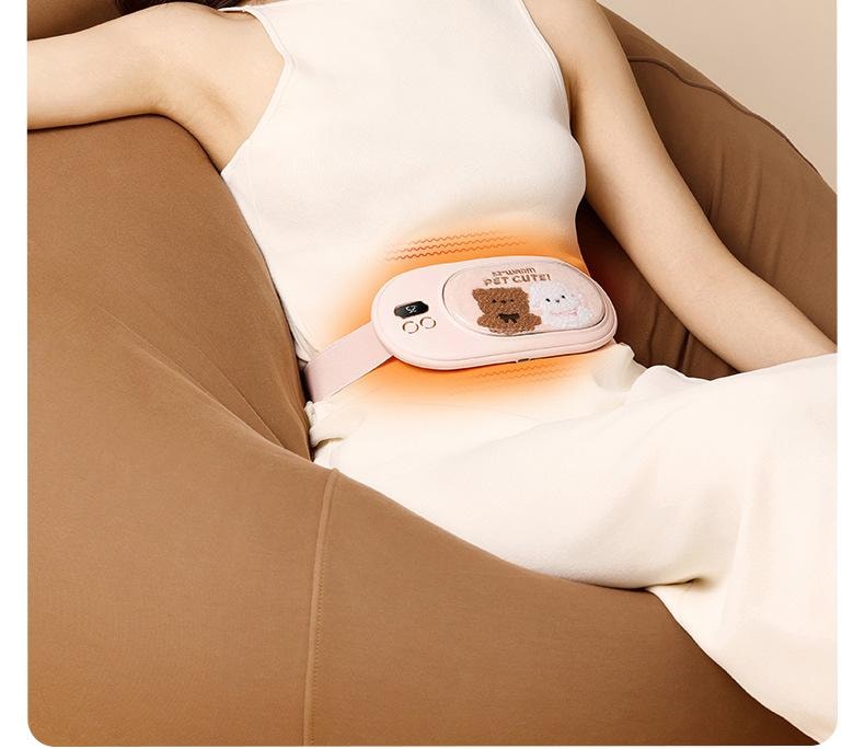 【中国直邮】 冇心 暖宫腰带女生用大姨妈痛肚子疼神器痛经缓解宫寒保暖宝宝礼物 奶油米